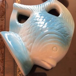 Blue white ceramic tropical fish